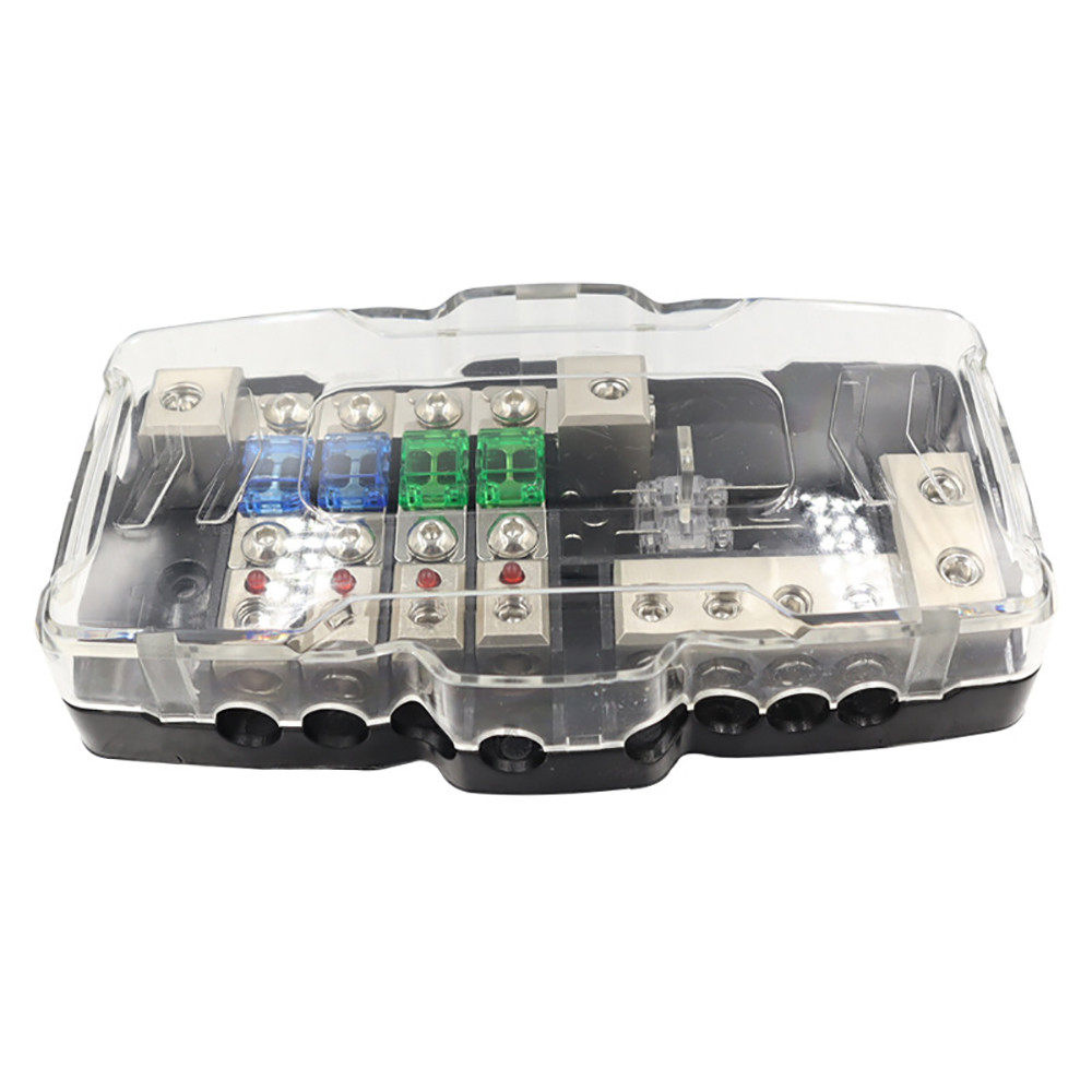 CAR AUDIO ANL FUSE HOLDER AUDIO DISTRIBUTION BLOCK FUSE BOX FOR CAR BOAT RV 2 INPUT 4 OUTPUT