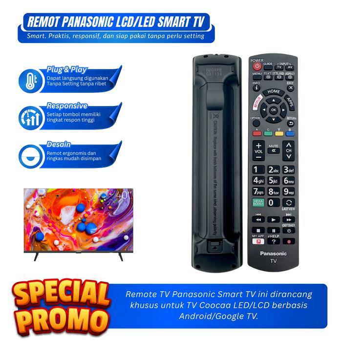 Remot TV Panasonic LED/LCD Smart TV Pengganti Remot Kontrol TV LED/LCD Smart TV Android TV Panasonic