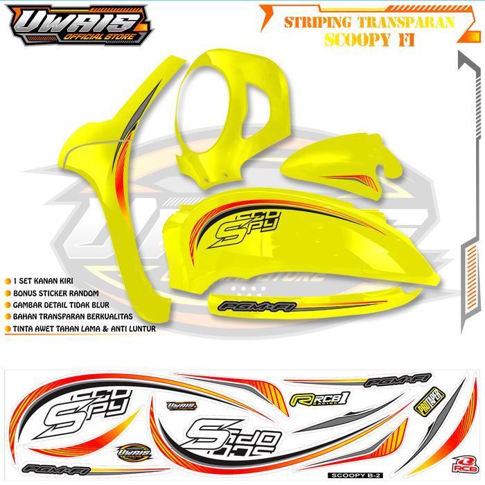 UWAIS STICKER SHOP Striping Transparan Scoopy 2021-2024 Honda Scoopy Bahan Bening Premium Quality