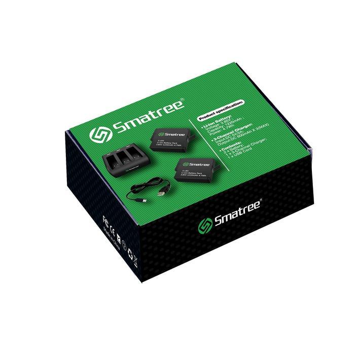 Jeyiistore- Smatree Battery Kit For Gopro Hero7 Hero6 Hero5 Hero 5 Hero 6 Hero 7 Black Kamera Action