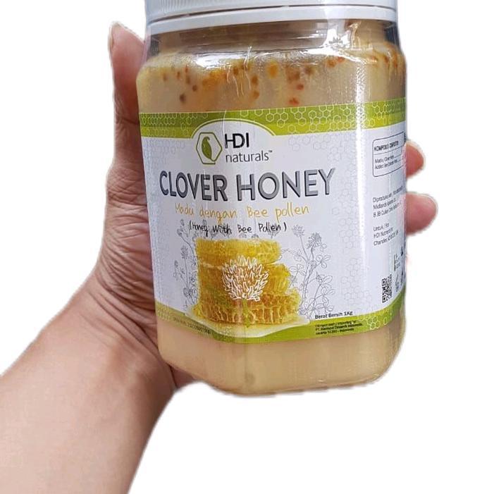 HDI Naturals Clover Madu HDI 1 kg Honey 1kg Madu dengan Bee Pollen Kualitas Terbaik