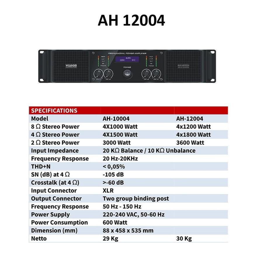 POWER WISDOM AH 12004 / AH12004 / AH-12004 12000 TT X 4 ORINAL
