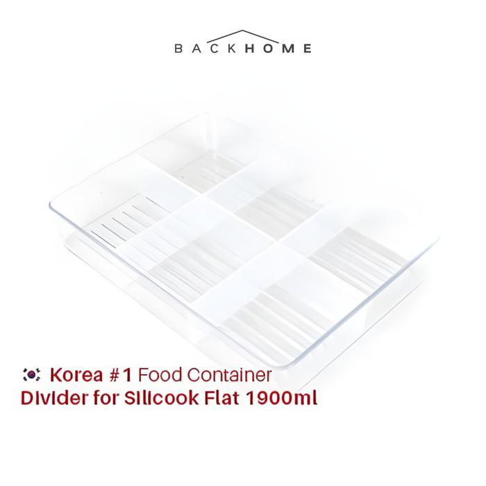 DISKON SILICOOK KOREA DIVIDER FOOD CONTAINER FLAT 1900ML