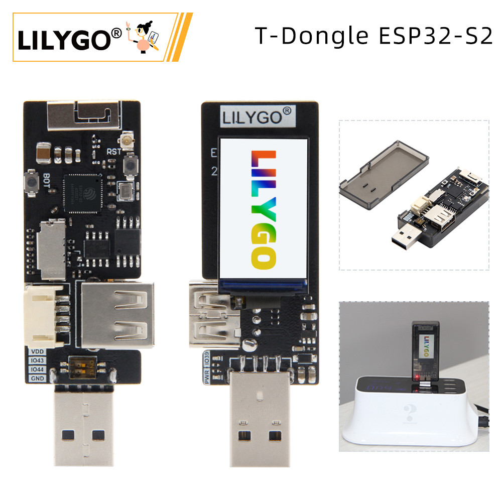 LILYGO T-Dongle ESP32-S2 Development Board Wireless WIFI Module OTG Male Female Interface 1.14 inch