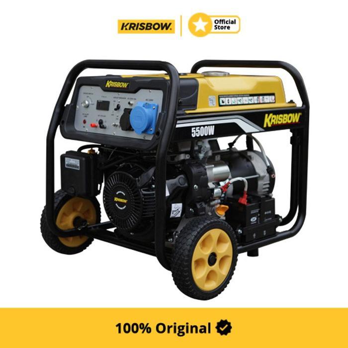 Krisbow Genset Bensin 5500 W Krp55 Generator Listrik Portable Power Supply Proyek Rumah