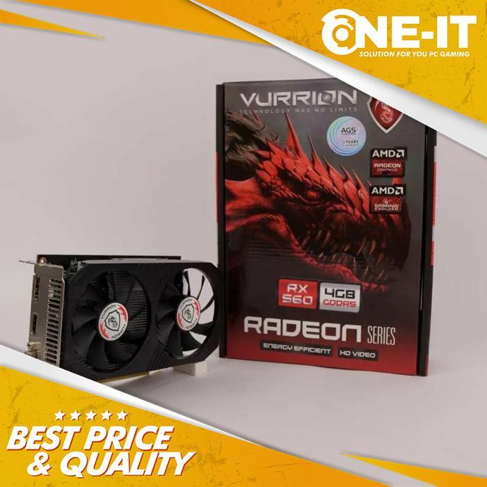 VGA VURRION RX 560 4GB DDR5 Vurrion Garansi Resmi 2 Tahun New Radeon 128 bit