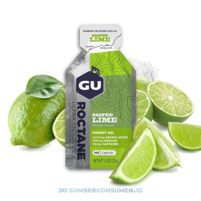 

New GU Roctane Energy Gel Salted Lime / Suplemen Olahraga Lari Sepeda