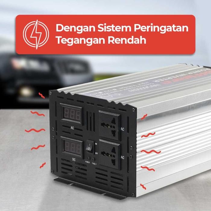 POWER INVERTER SINUS MURNI TAFFWARE PURE SINE WAVE PENGUBAH ARUS LISTRIK DC 12V TO AC 220V 5000 6000