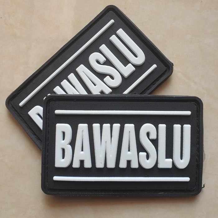 ArlC patch rubber logo tulisan bawaslu dasar hitam - badan pengawas pemilu AL528OBRAL