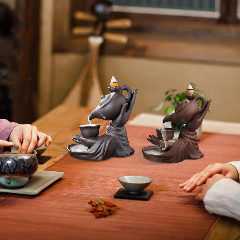 Incense Burner Ceramic Decoration Incense Fountain Backflow Buddha Hand Incense Burner Windproof Hom