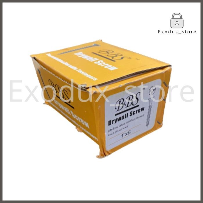 STOK TERBATAS  SEKRUP GYPSUM HITAM 1" INCH X 6 BBS / 1 KOTAK 900 GR - DRYWALL SCREW TERJANGKAU