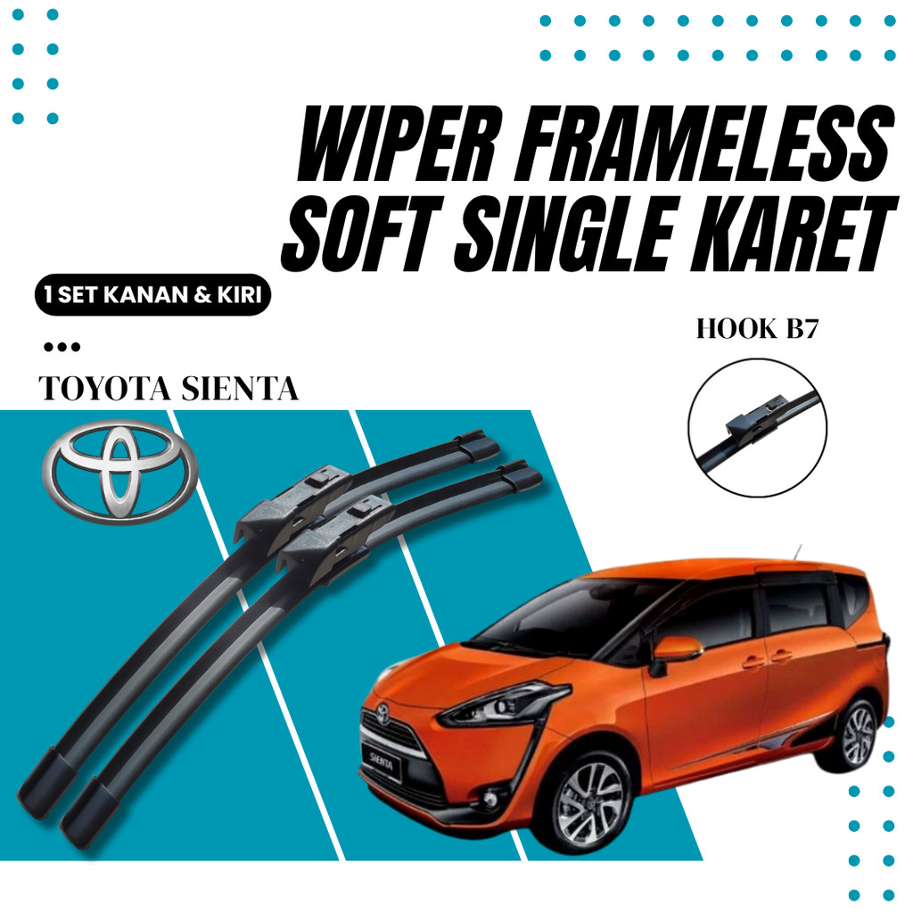 Wiper Premium Toyota Sienta Frameless Pembersih Kaca Depan Mobil 1 Set Kiri dan Kanan