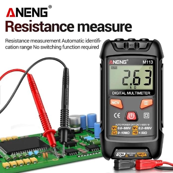Aneng M113 1999 Counts Mini Multimeter Digital Voltage Meter Ohm NCV