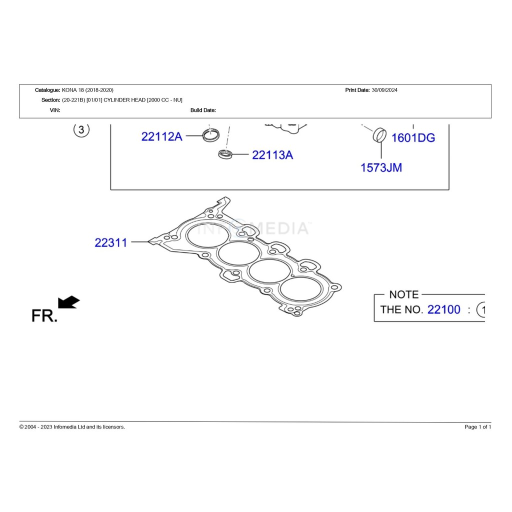 GASKET-CYLINDER HEAD HYUNDAI KONA