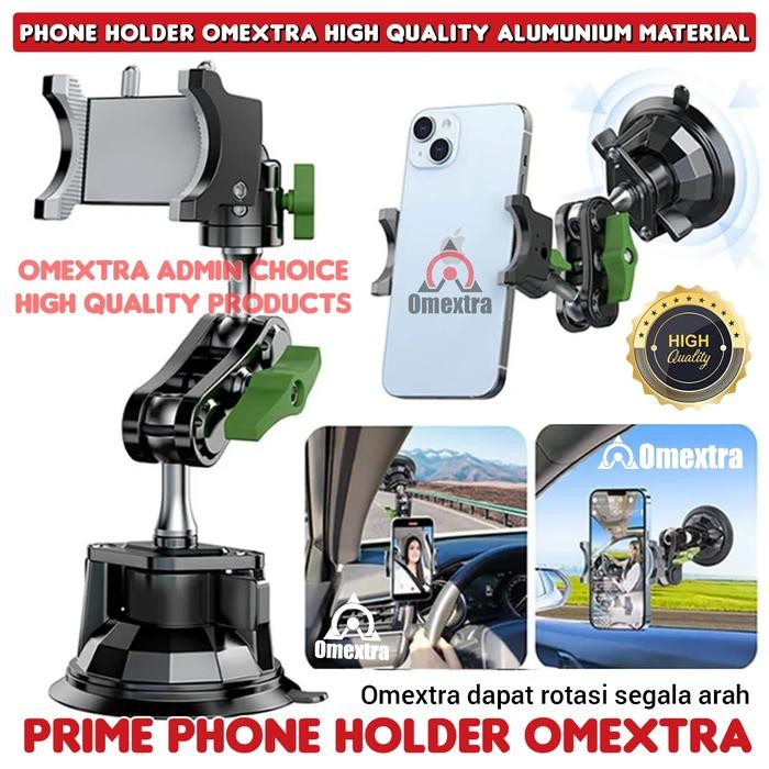 Prime Phone Holder Omextra Tempat Hp Mobil Vlog Shooting Metal Rotate