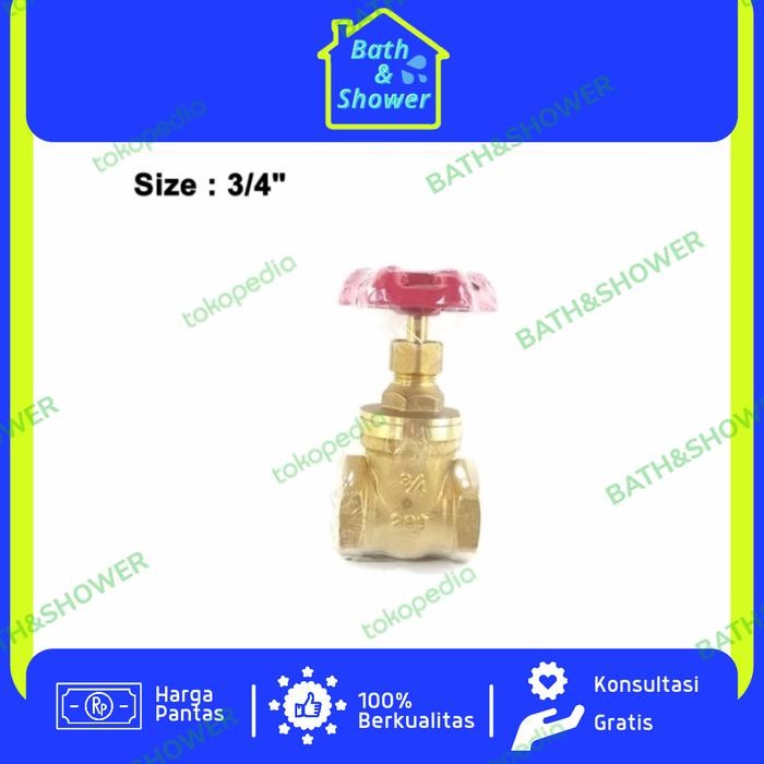 Do- Stop Kran Air Kuningan Gate Valve 3/4" Inch Onda Pit Kran