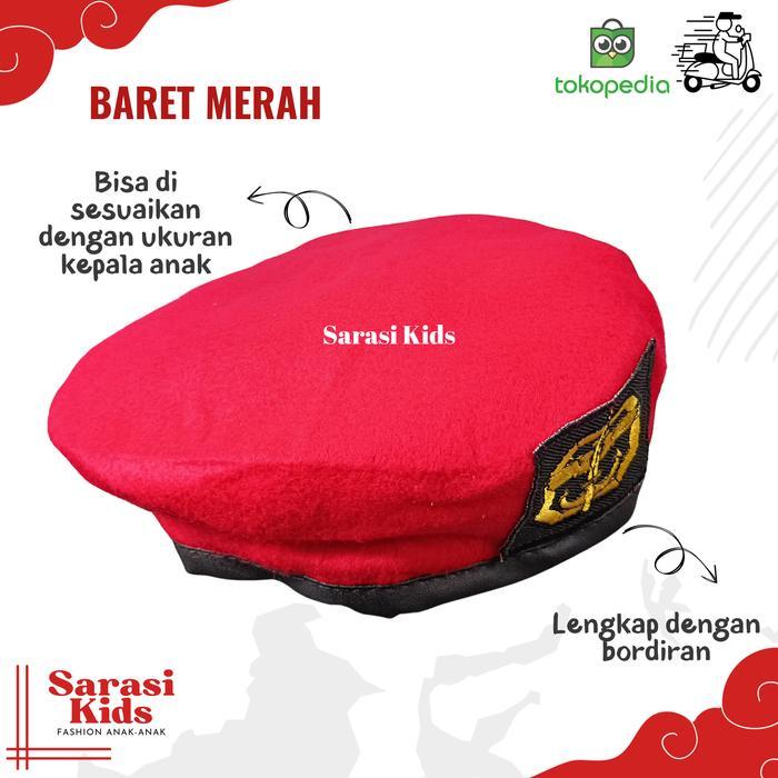 Topi baret merah anak topi tentara anak topi kopasus anak topi profesi
