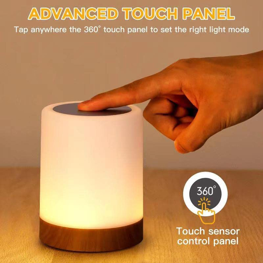 Touch Lamp LED Table Lamp Bedside Lamp RGB Table Lamp Bedroom Lamp with Touch Sensor Portable Desk L
