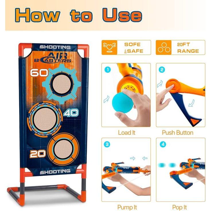 abmg- Mainan Anak Power Air Blasters With Target/Mainan Anak Pistol Angin/Mainan Anak Pistol