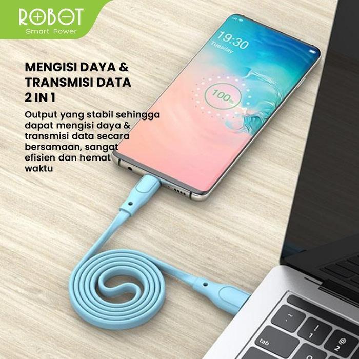 ROBOT Kabel Data Type C RGC100 Kabel Charger Casan HP Quick Charge ORI