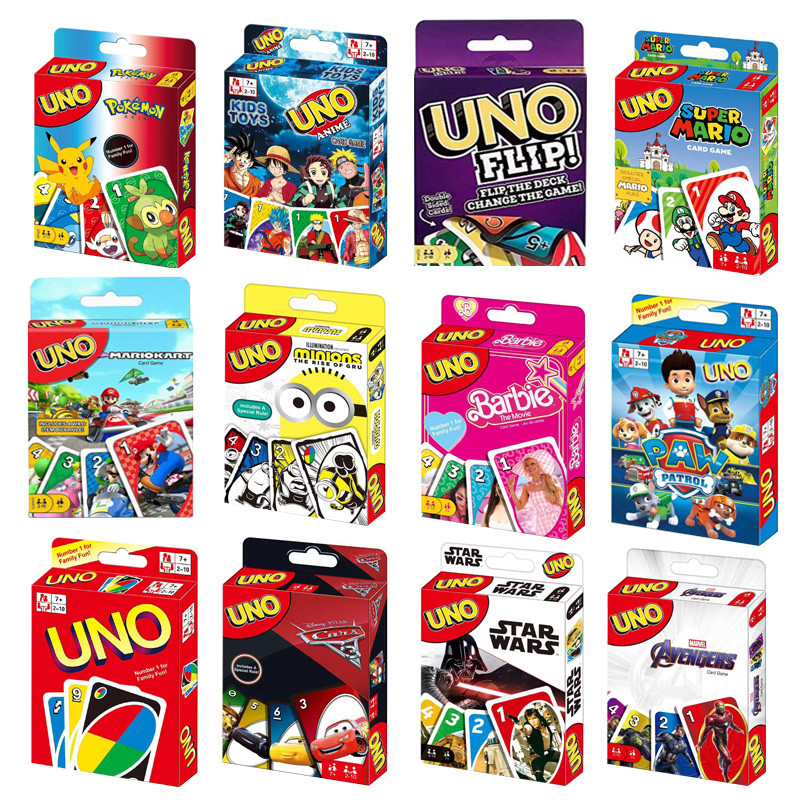 PROMO HARI INI  UNO Games Flip Dos Pokemon Avengers Anime Kids and Family Card Board Game Funny Uno 