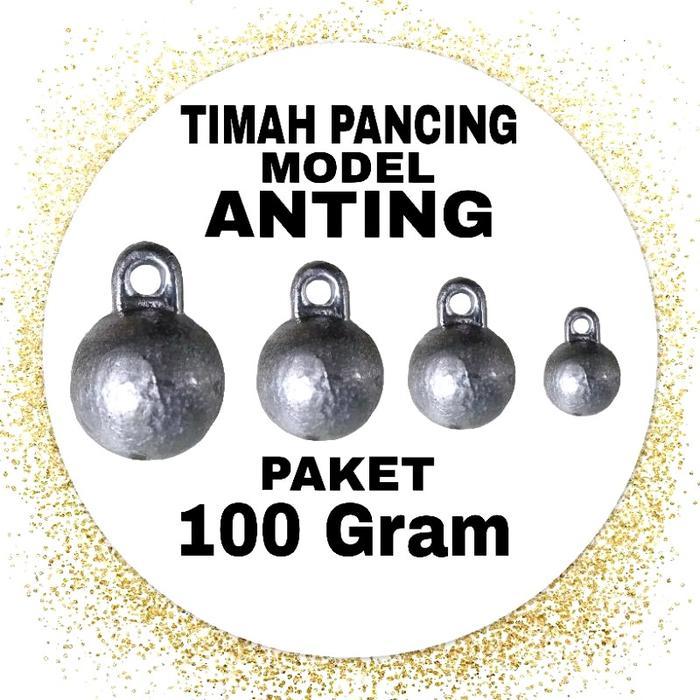 Paket 100 Gram 1 ons timah pemberat pancing model anting Alat Olahraga mancing agar aerodinamis