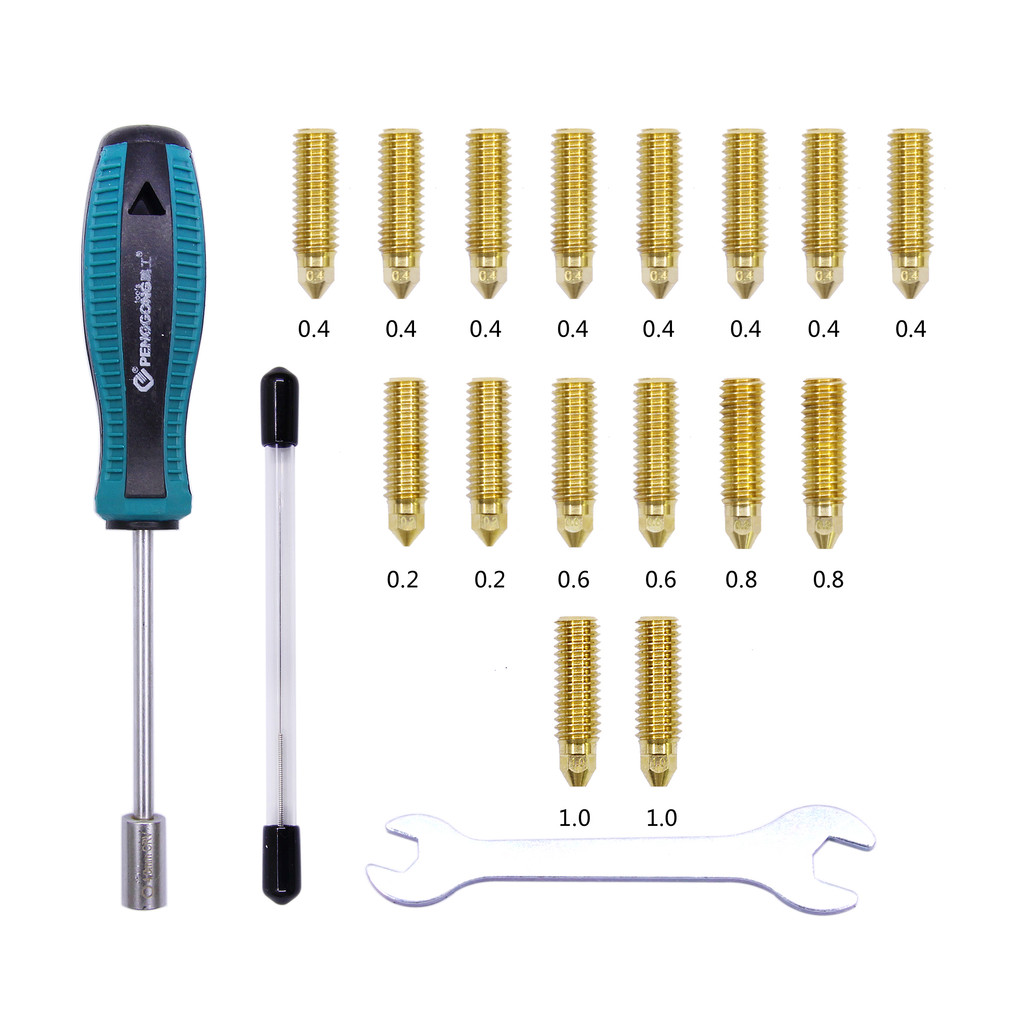 TERBAIK ARTILLERY3d Printer 0.2-1.0mm Brass Nozzle Kit Set Sidewinder X3/X4 Suitable