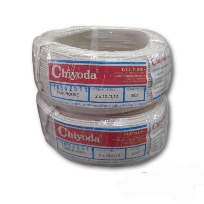 Kabel Serabut Twin Round 2X10 Chiyoda Putih 100M