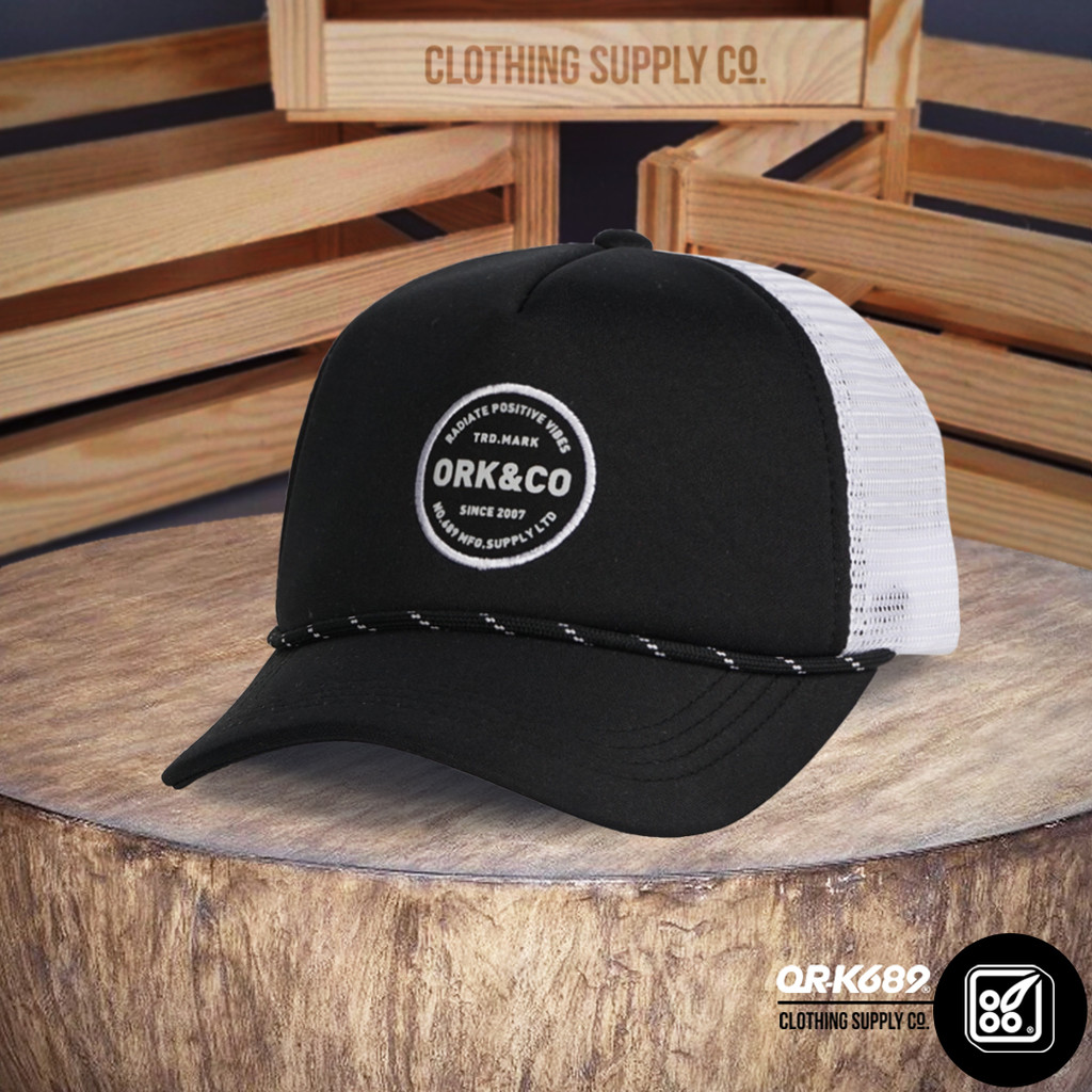 ORK689 Topi Pria Distro Topi Jaring Trucker Hat Rpvork White Brown