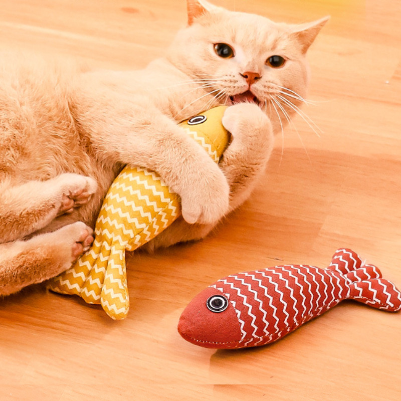 Tease Cat Toy Simulation Fish Tease Cat Teething Nibbling Plush Toy Fish Catnip Fish Cat Supplies Pe