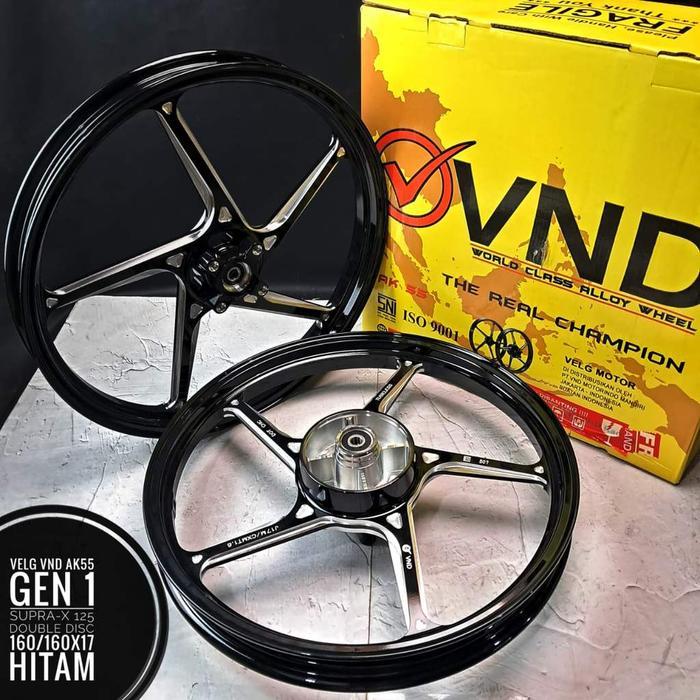 Velg VND AK55 Gen 1 SupraX125 Double Disc Hitam Merah Biru - merah