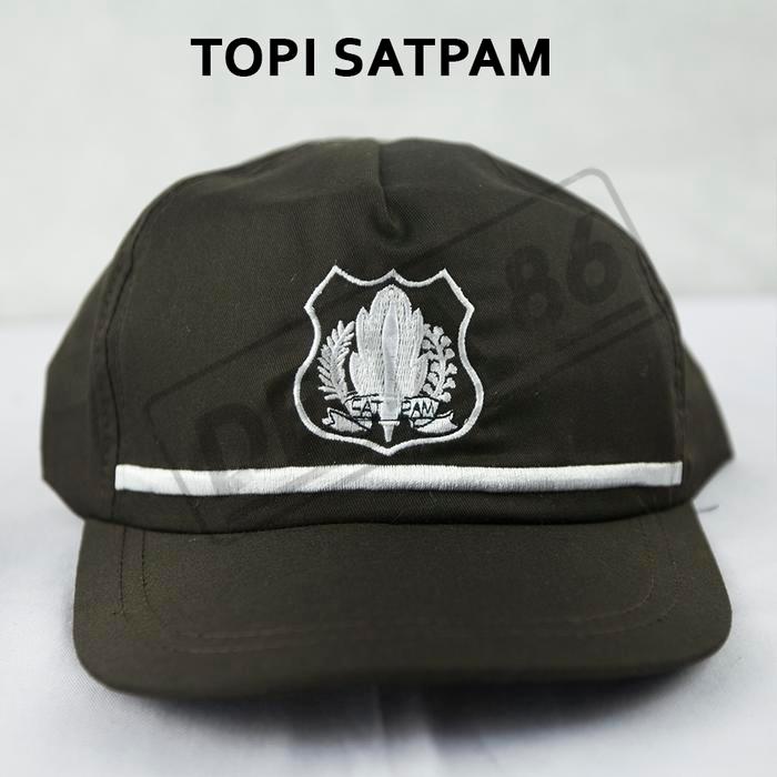 Topi Satpam Security Coklat Larici - TOPI SATPAM