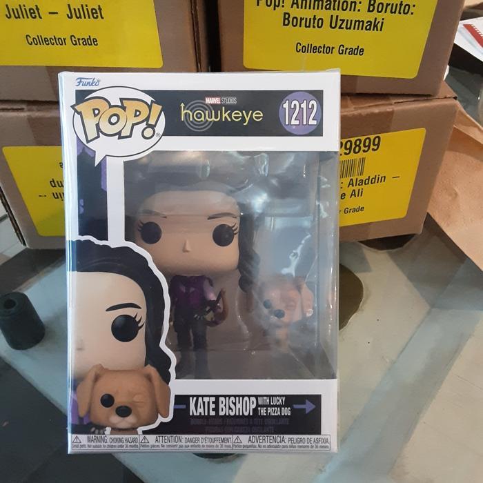 HOT SALE FUNKO POP KATE BISHOP WITH LUCKY THE PIZZA DOG 1212 COLLECTOR GRADE TERMURAH