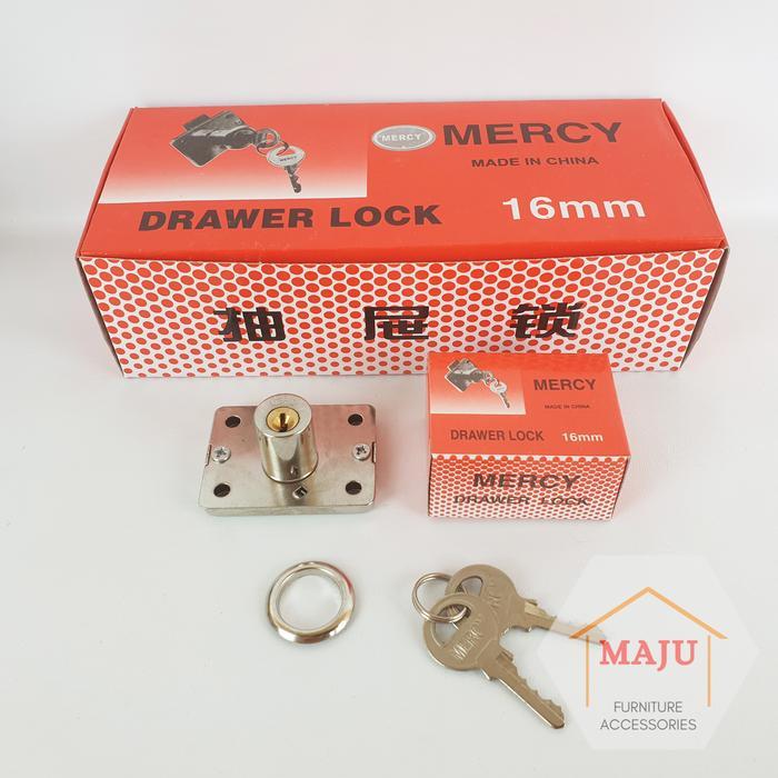 BERKUALITAS Mercy Kunci Drawer Lock 16mm (Kunci Laci / Loker / Lemari) LUAR JAWA