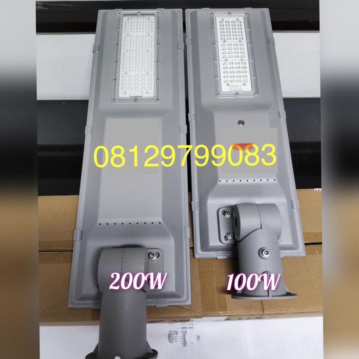 lampu jalan led pju 100 200 watt panel surya solar sel matahari 100w 200w vacolux outdoor street led