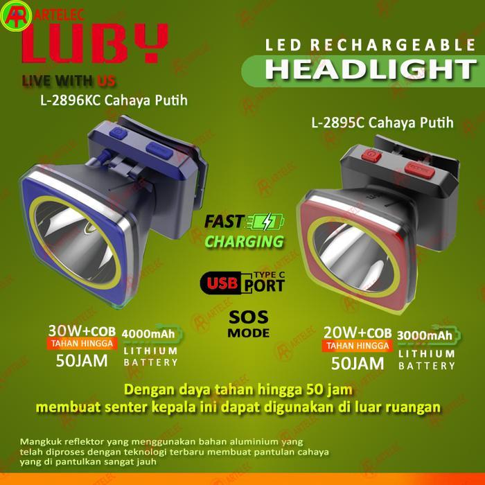Ada Stok Senter Kepala Luby L-2896-C L-2895-C senter kepala + COB