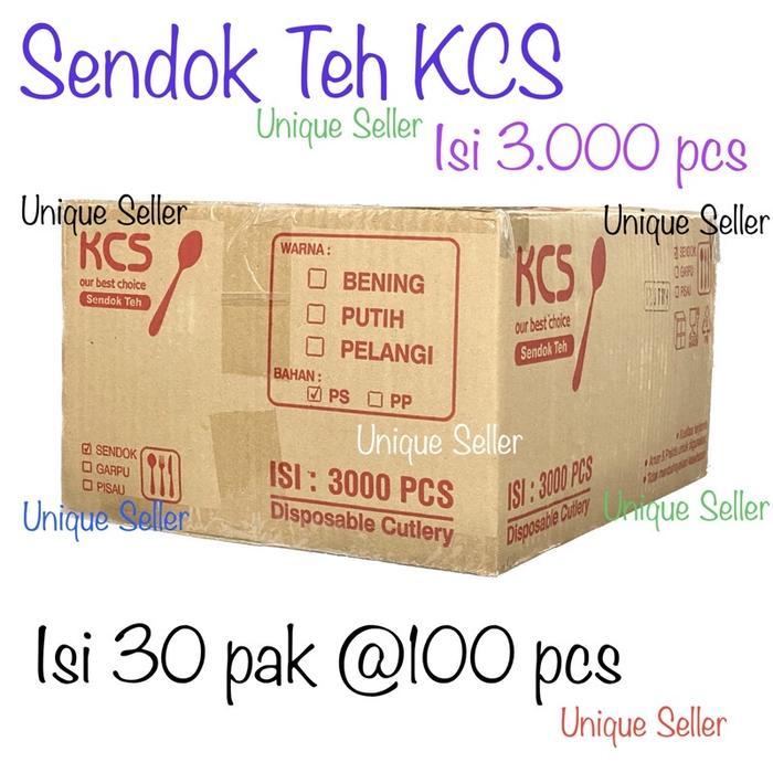 [1Dus] Sendok Teh Plastik BENING KCS isi 3000 pcs / Sendok Teh Plastik KCS Bening / Sendok Puding