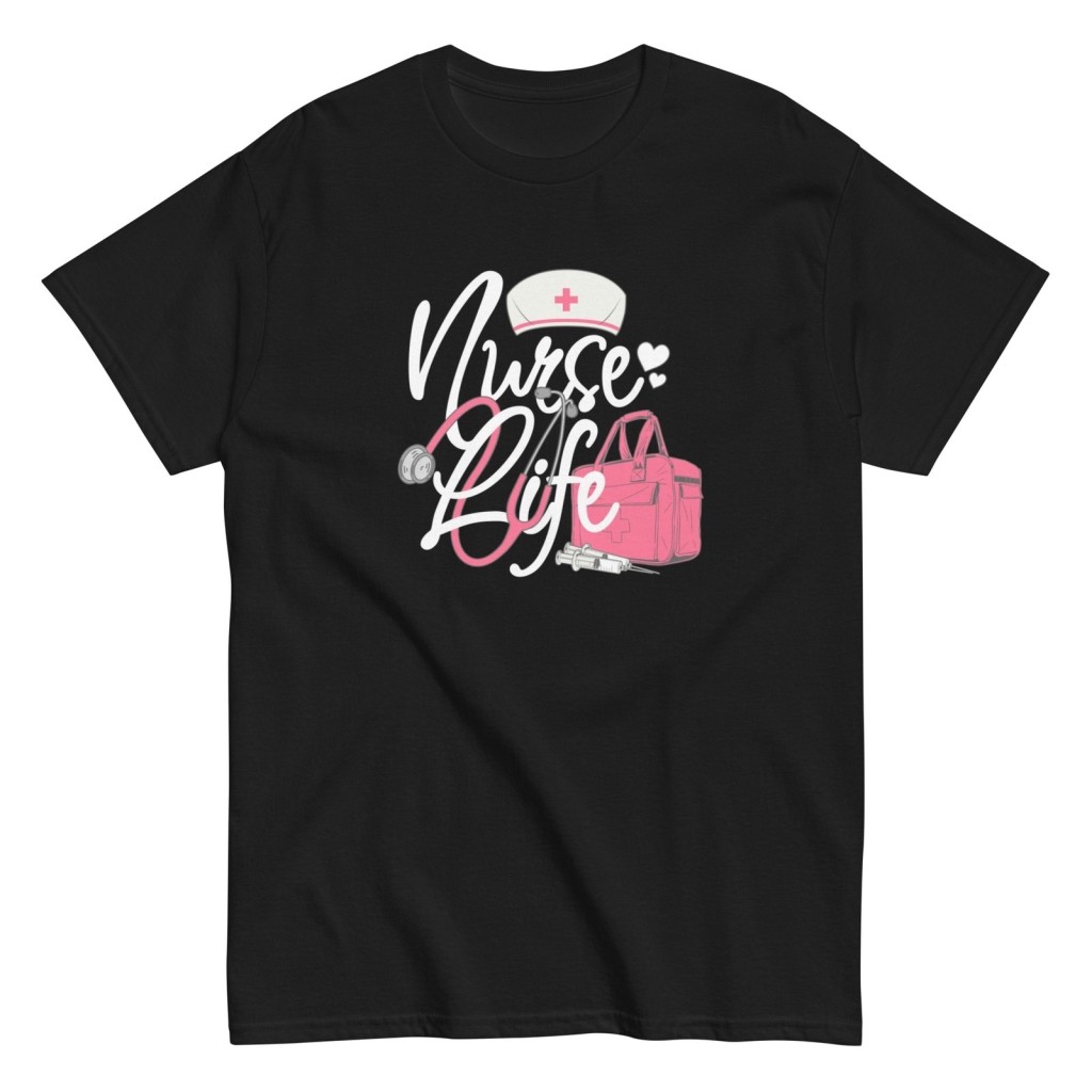 Kaos Oversize Manis Perawat Pink Stetoskop, Lengan Pendek, Original Murah