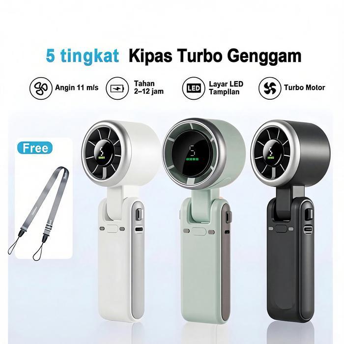 Kipas Angin Portable Turbo Mini, Kipas Lipat Bisa Dileher, High Speed Kencang & Hemat Listrik, Kipas