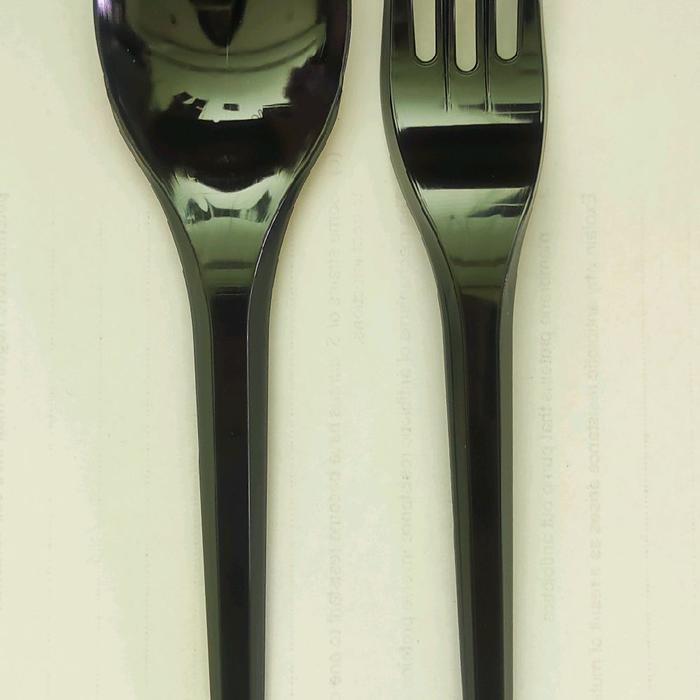 2in1 sendok garpu plastik set / paket sendok garpu set steril premium
