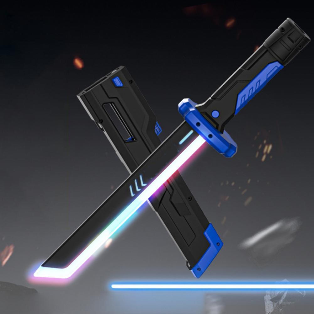 Colorful Streamer Glowing Sword Toys with Spark & Smoke Effect Light Sword Kids Adult Toys Holiday