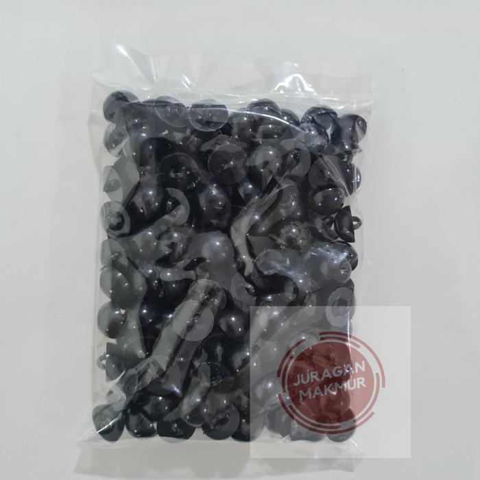 Kancing Jamur Kristal Putih Bening Dan Hitam 13Mm 1,3Cm 20L - Kancing Jamur Kristal High Quality -