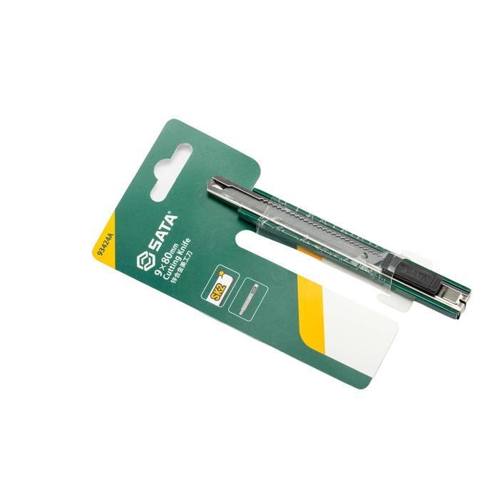 Sata Pisau Cutter 93424A Zi-Alloy Utility Knife, 13-Point, 9X80Mm
