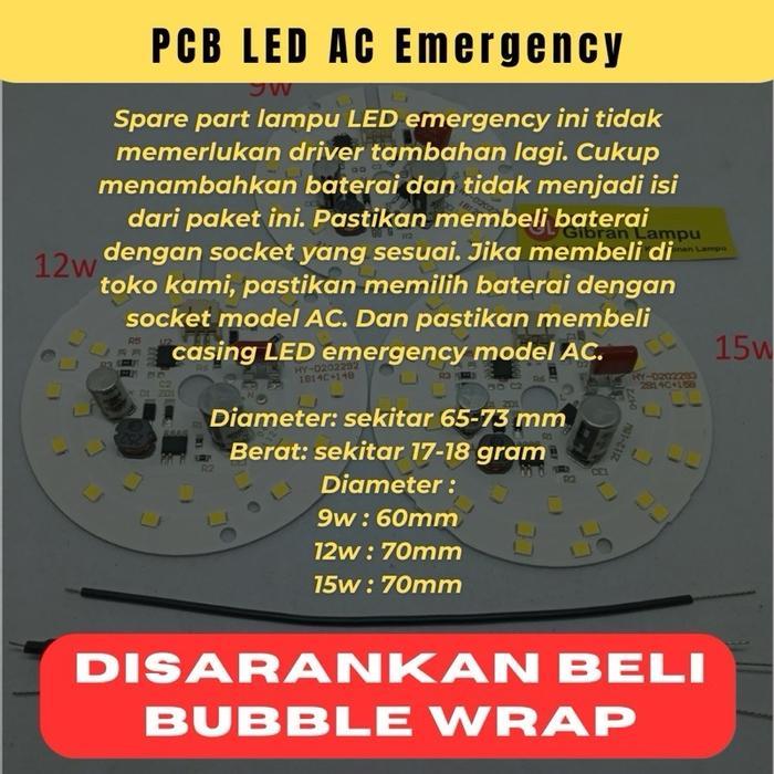 PCB LED AC Emergency - Kit DOB Tanpa Driver - Spare Part LED Magic