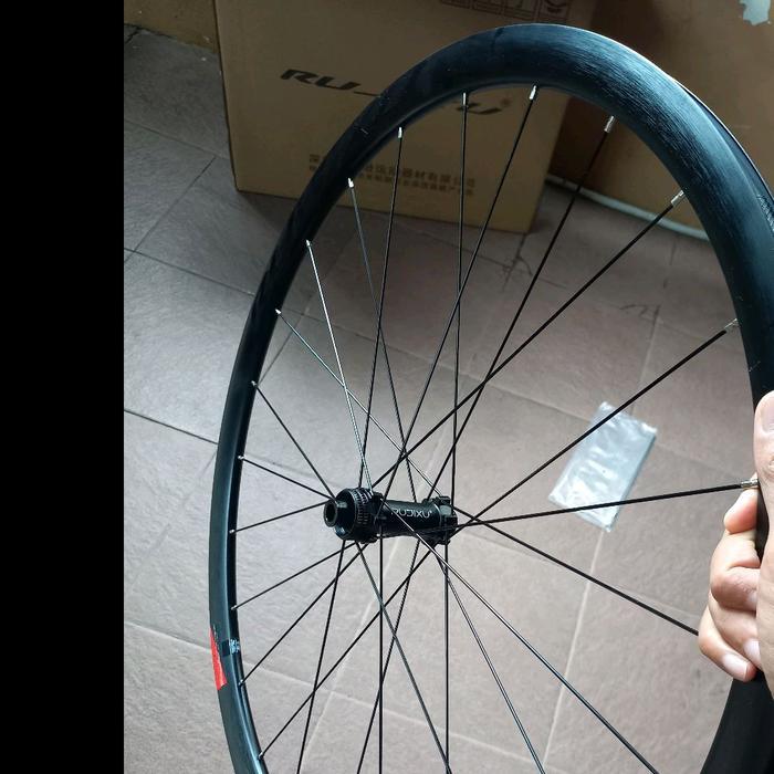TERBARU Wheelset Rujixu 700c Disc Brake 40mm G3 Spoke Alloy Hub Carbon