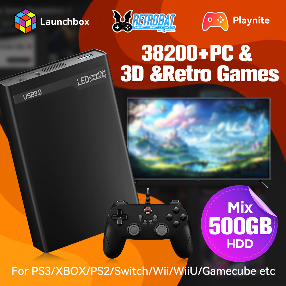 JMachen Mix 500GB Gaming HDD with 38200+ AAA & PC Games Emulator Game Console for