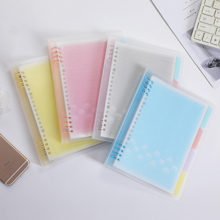 Binder A5/B5 Spiral Berwarna Transparan Plastik Tebal Include Kertas