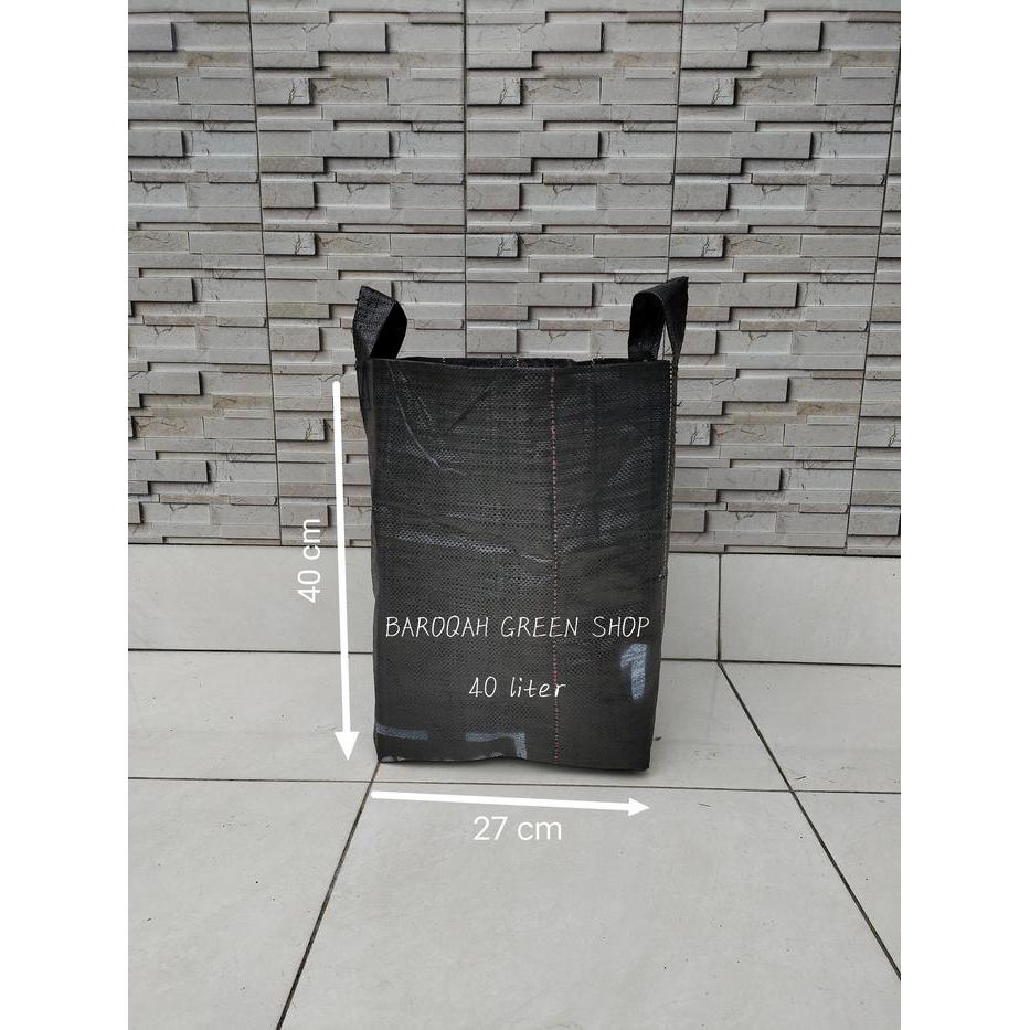 PLANTER BAG 40 LITER HITAM KOTAK BAHAN TEBAL
