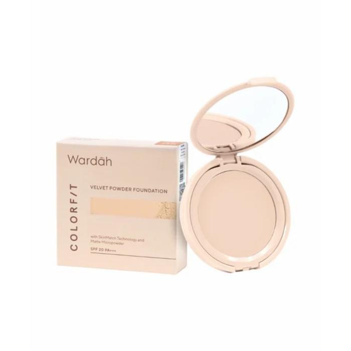 Original Wardah Colorfit Velvet Powder Foundation Bedak Compact Bedak