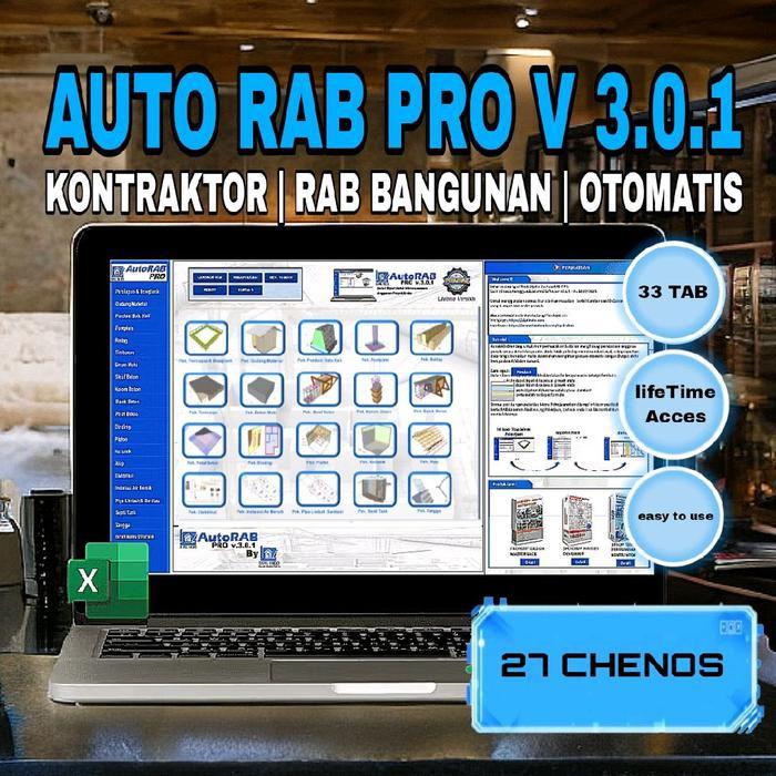 Software RAB Excel AutoRAB PRO v3.0.1 Lengkap RAB & Kurva S Otomatis Untuk Proyek Kontraktor RAB